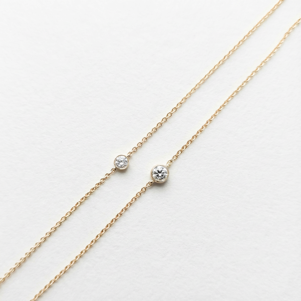 Isaline Bezel Bracelet – 0.15 ct Lab-Grown Diamond 14K Gold