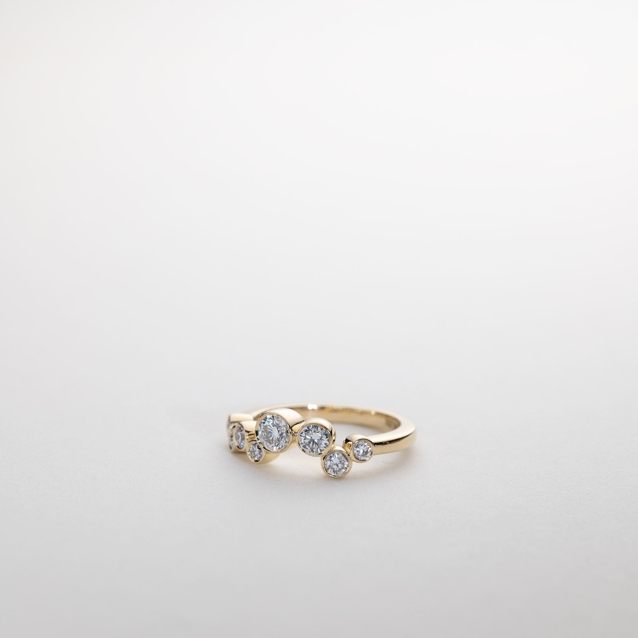 Isaline Asymmetric Bezel Lab Grown Diamonds Ring 14K Gold