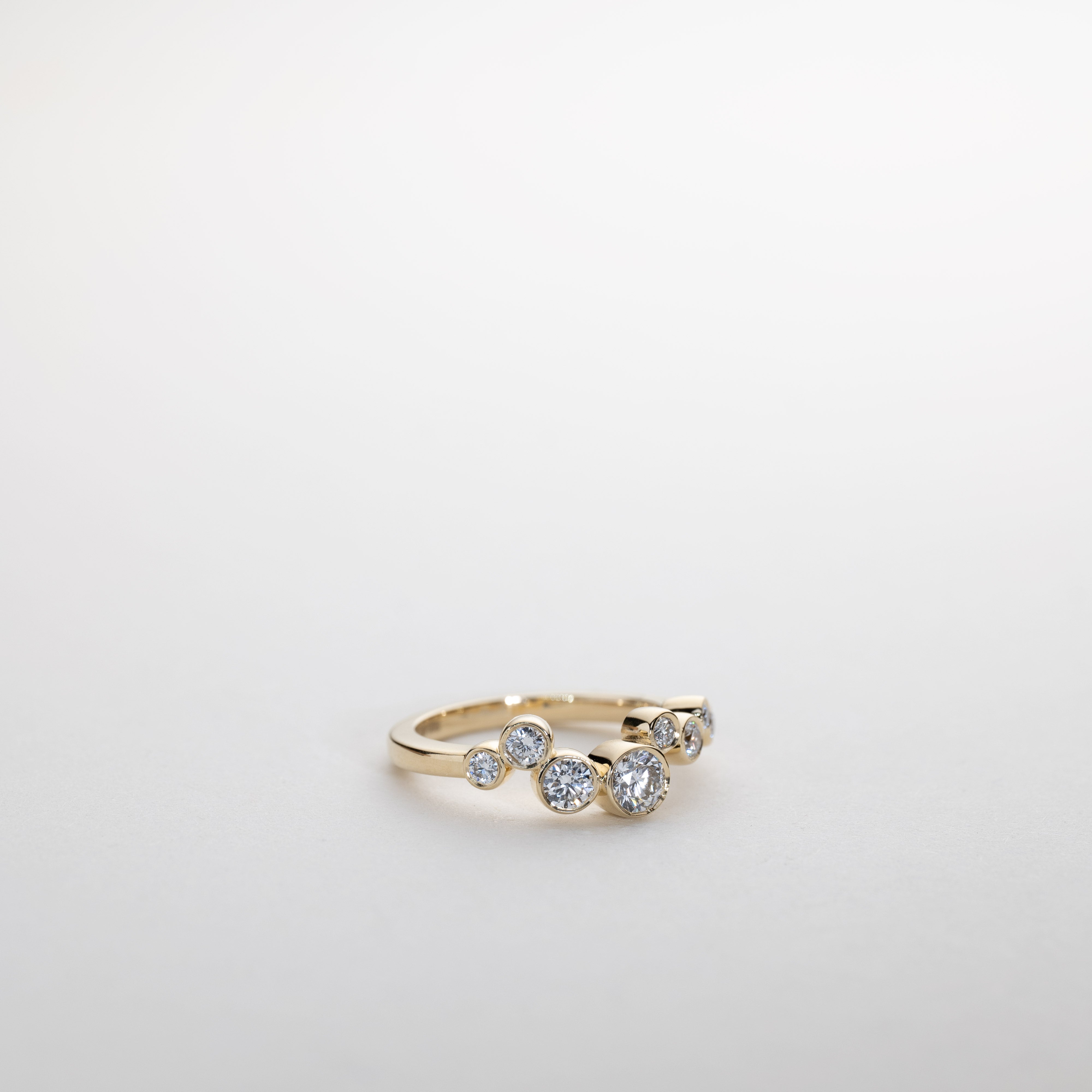 Isaline Asymmetric Bezel Lab Grown Diamonds Ring 14K Gold