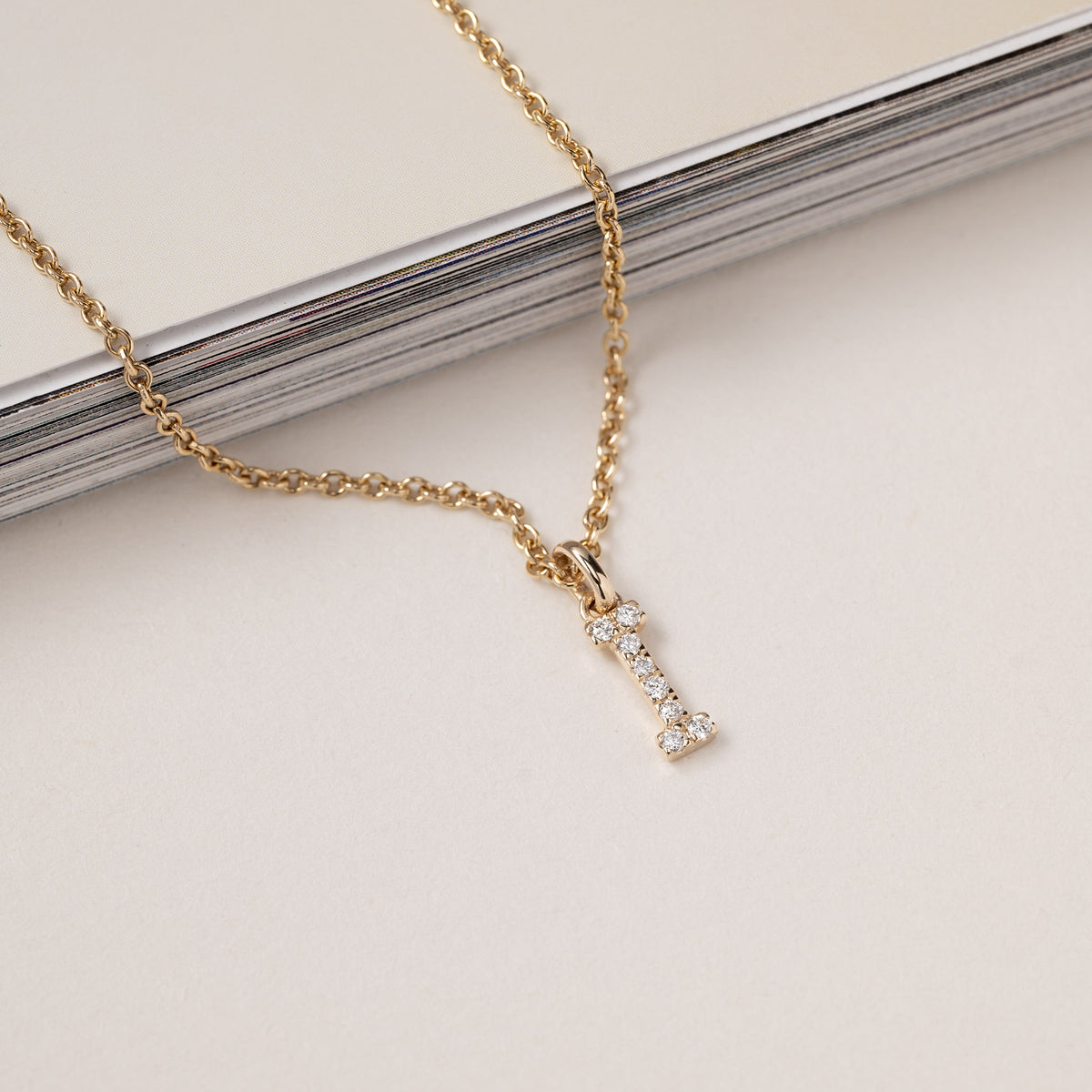 Jocelyn – Letter Charm "I" Initial Lab Grown Diamond 14K Gold