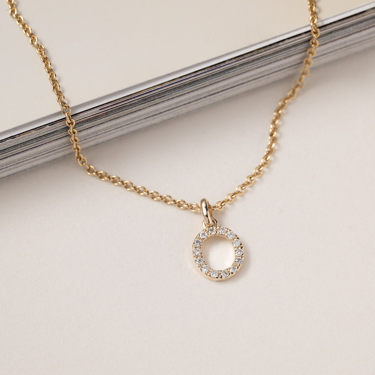 Jocelyn – Letter Charm "O" Initial Lab Grown Diamond 14K Gold
