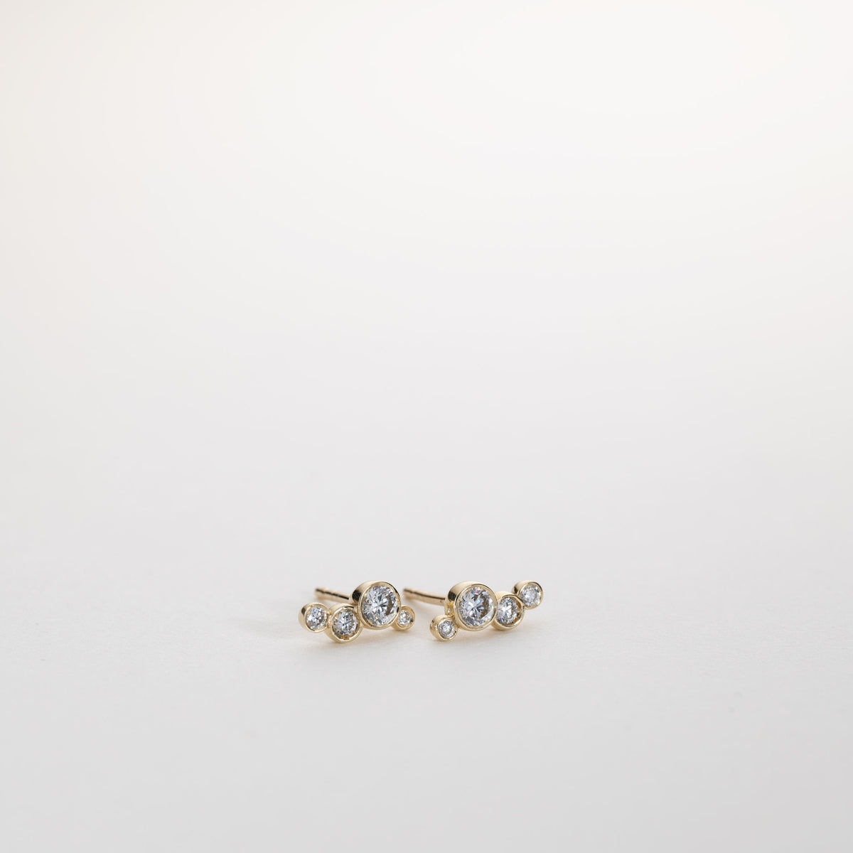 Isaline Four Stone Bezel Studs – 0.50 ct Lab-Grown Diamonds 14K Gold