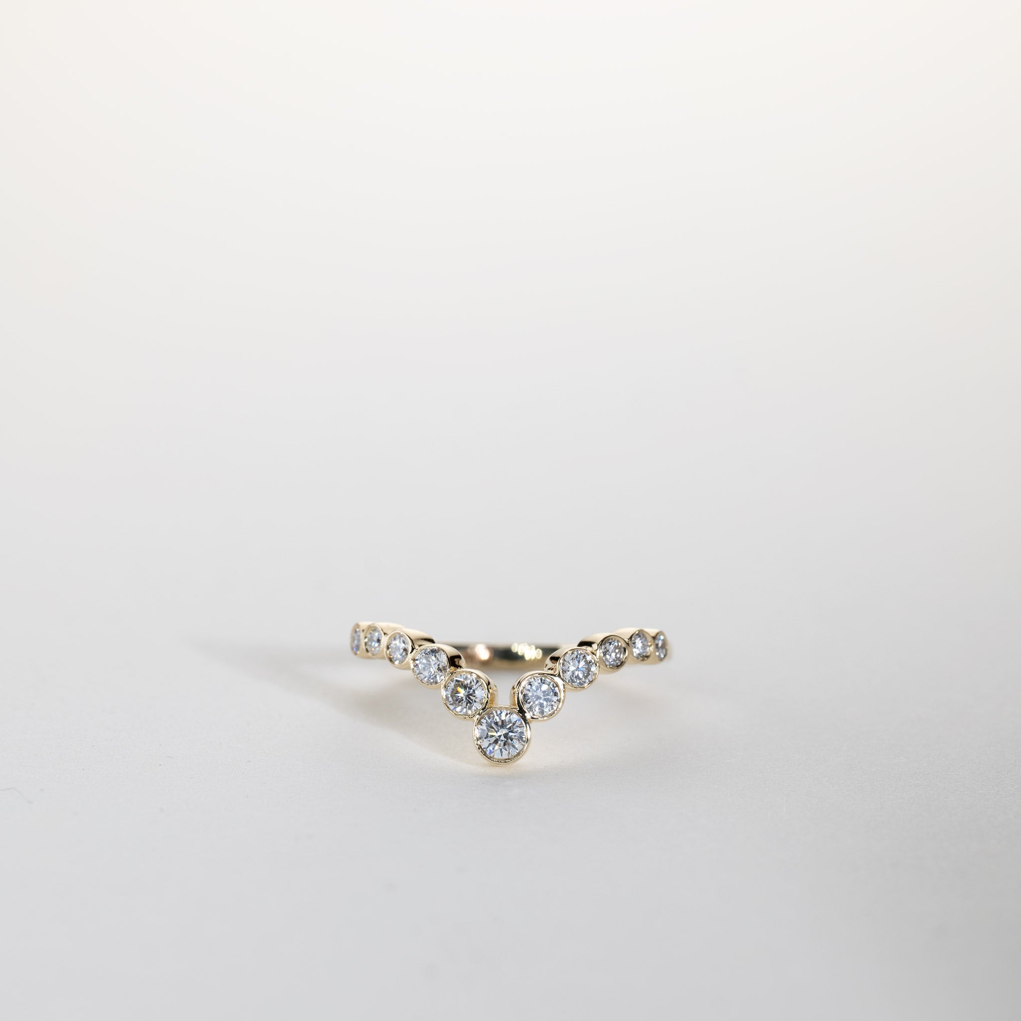 Isaline Victory Bezel Diamond Ring with lab grown diamonds 14K Gold