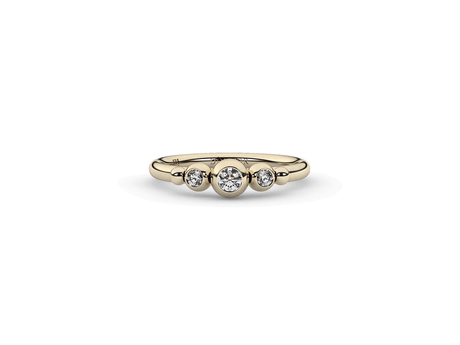 0.20ctw lab grown diamond triple bubble ring 14K Yellow Gold Ayah