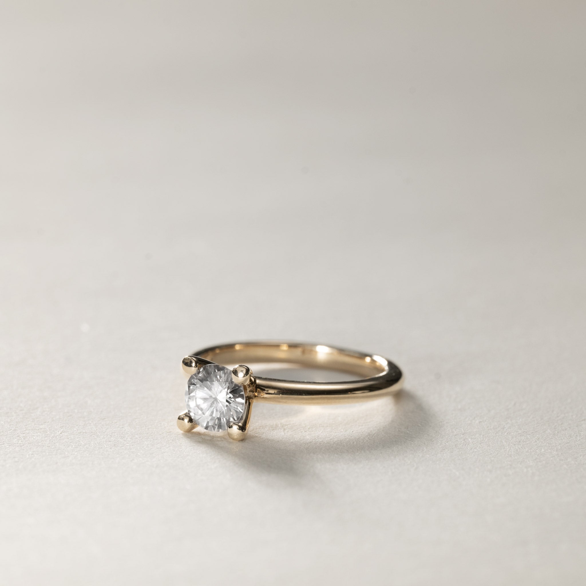 Lab Grown Diamond petite solitaire ring 14K Yellow Gold Miriam