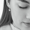 Miriam – solitaire earrings 2x0.75ct Moissanite & diamonds in crown silver