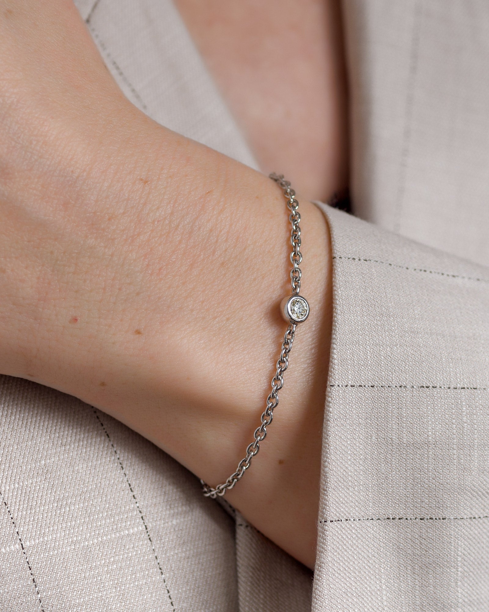 Moissanite bubble bracelet silver Ayah