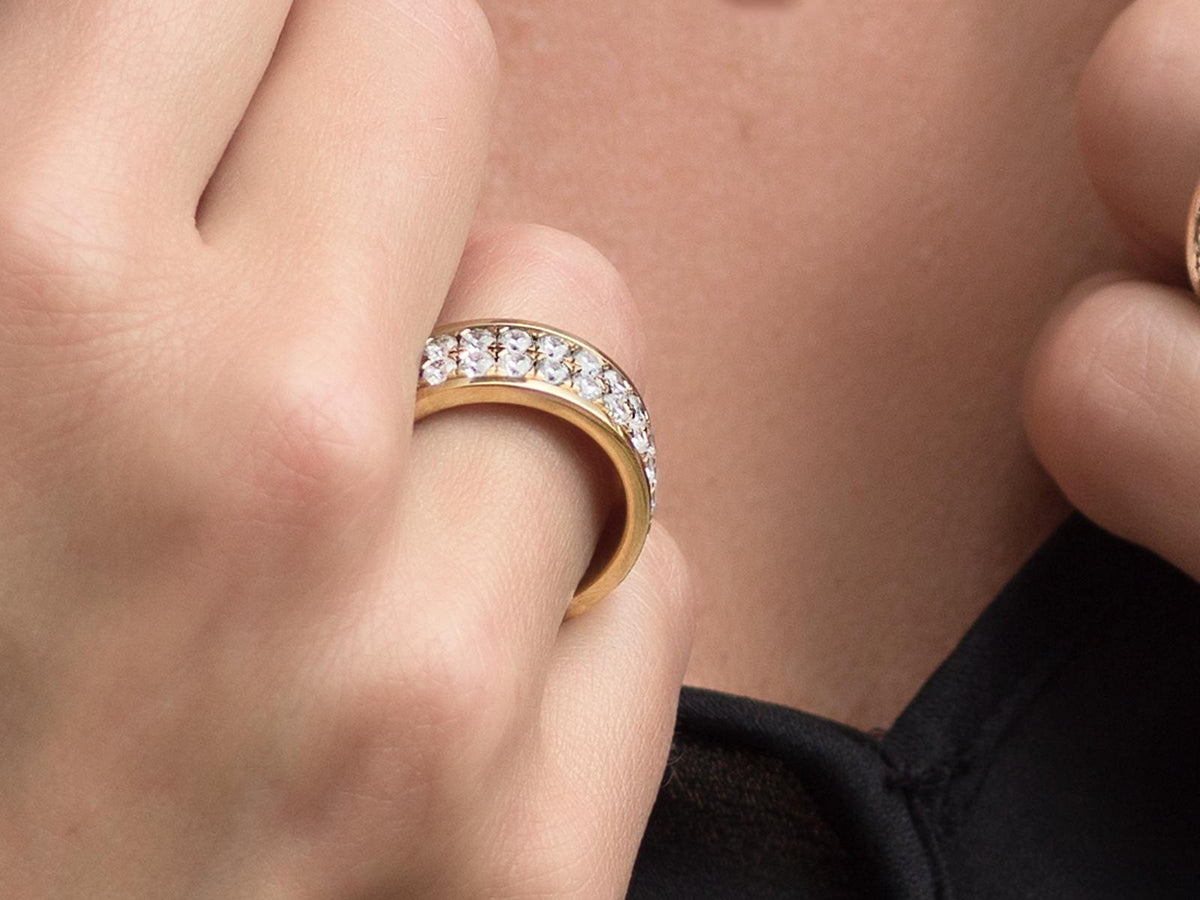 1.50ctw laboratoriedyrket diamantpave cylinderring 14K guld Chloé